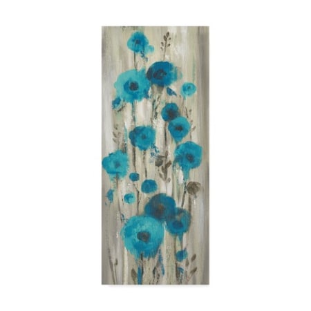 Silvia Vassileva 'Roadside Flowers I Blue Crop' Canvas Art,14x32